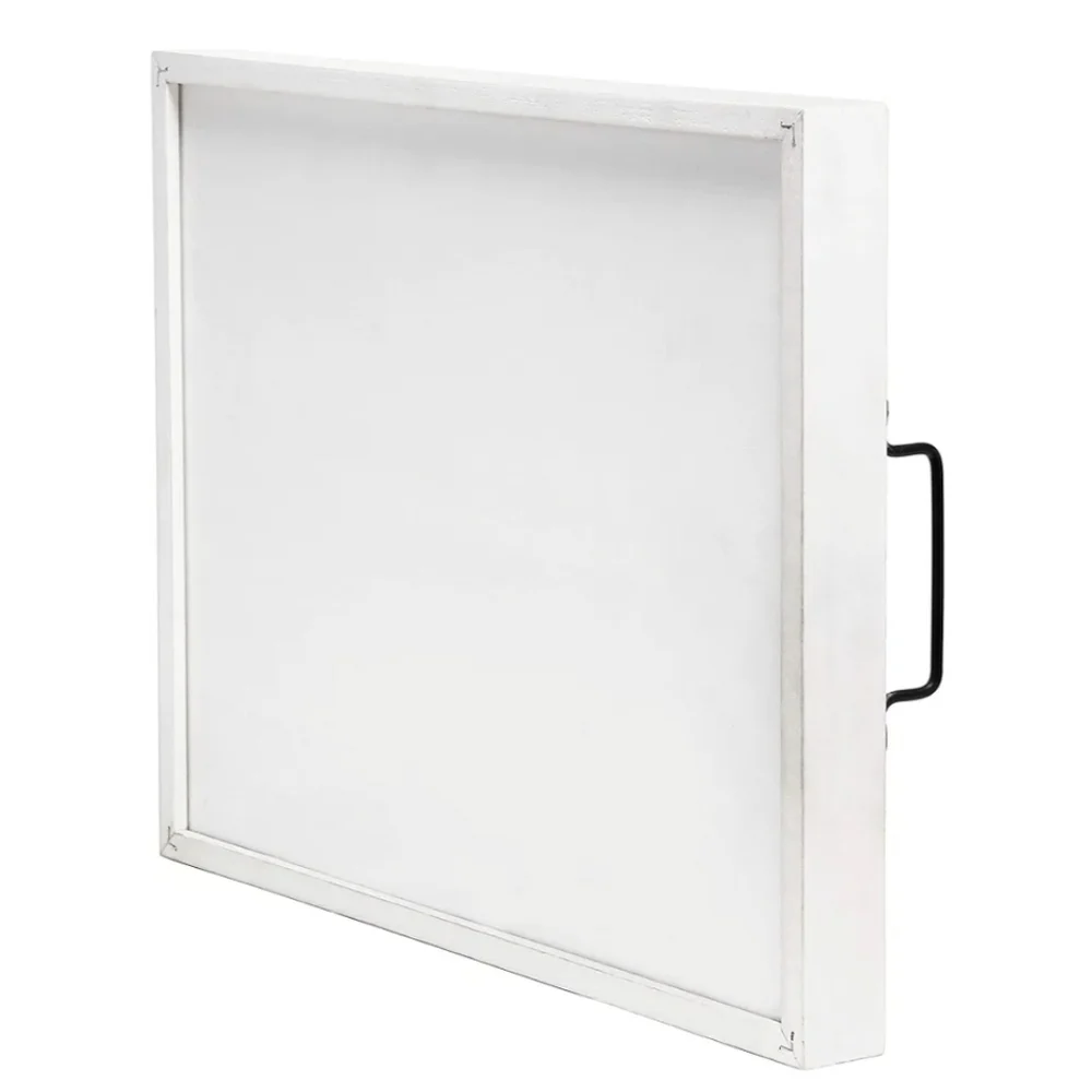 White Tray with Gold 'Merry & Bright' Text